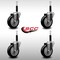 Service Caster 4'' SS Black Poly Wheel Swivel 3/4'' Expanding Stem Caster Set, 4PK SCC-SSEX20S414-PPUB-BLK-34-4 - alternate 2